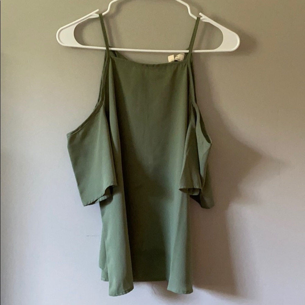 Off the shoulder tank top.